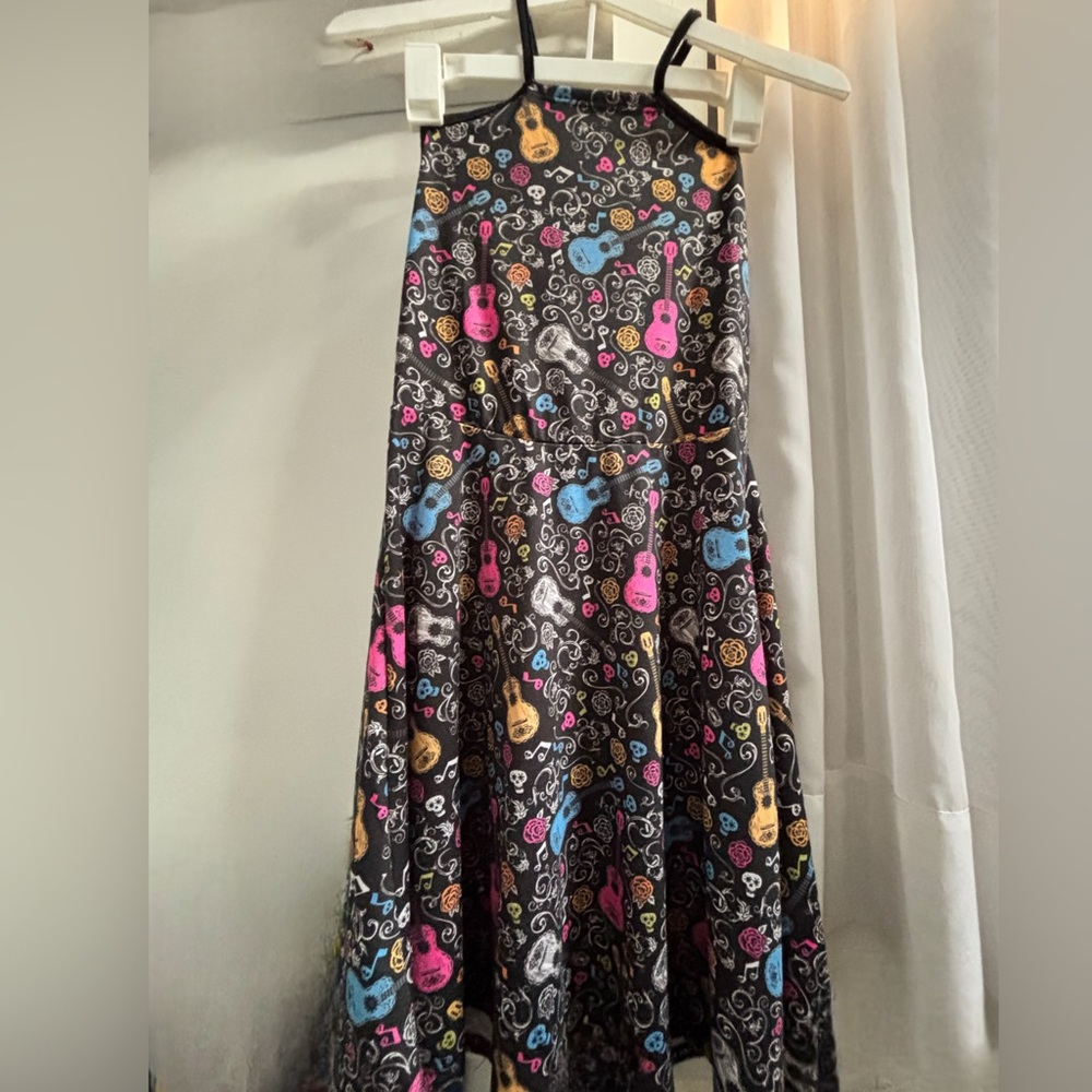 Disney Coco Dress with Vibrant Guitar Pattern